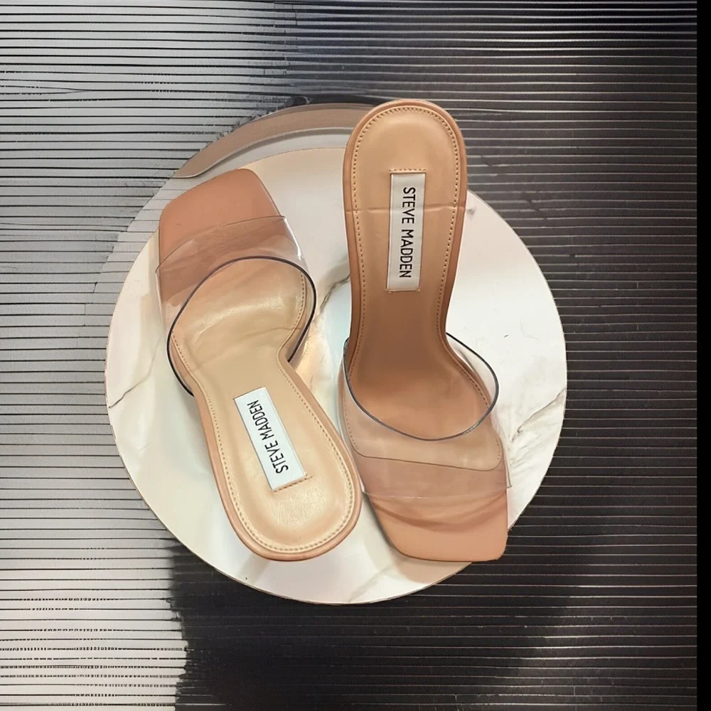 STEVE MADDEN Signal Clear Peep Toe Stiletto Heels Sexy Women’s Sz 8.5 NIB